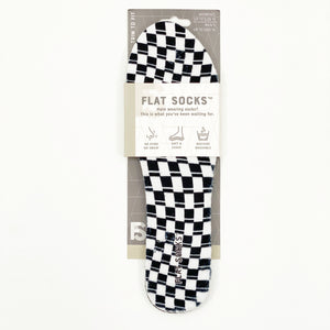 Terry Flat Socks - Black/White Check - The Storehouse Flats