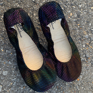 DISCO RAINBOW DOT (SUEDE)- In Stock, Ship Now - The Storehouse Flats