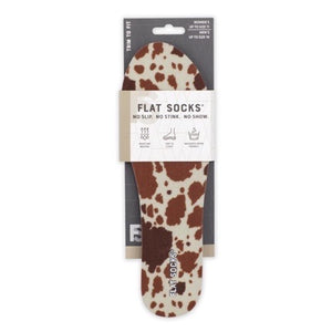 Knit Flat Socks - Cow Print