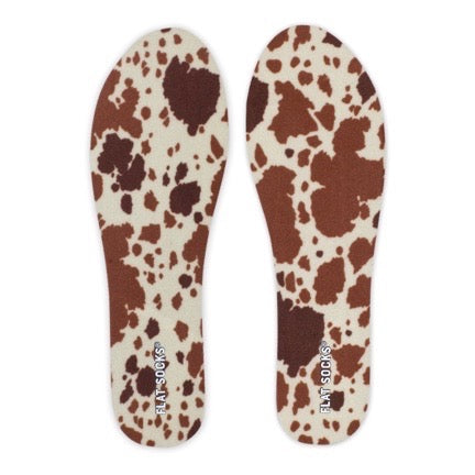Knit Flat Socks - Cow Print