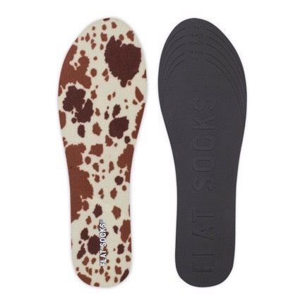 Knit Flat Socks - Cow Print