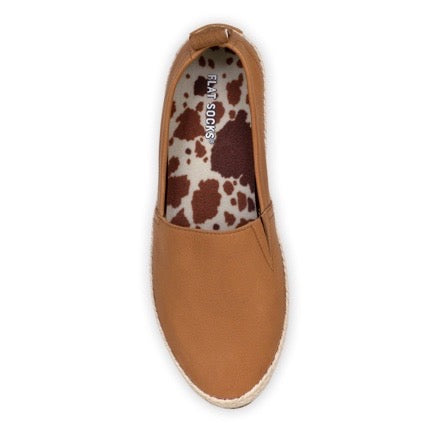 Knit Flat Socks - Cow Print