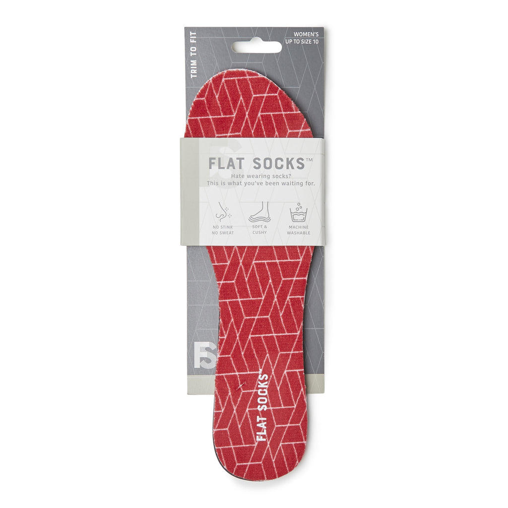 Terry Flat Socks - Red - The Storehouse Flats
