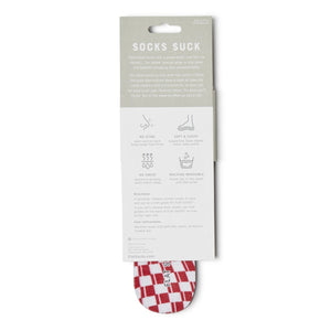 Terry Flat Socks - Red/White Check - The Storehouse Flats