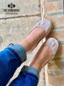 TAUPE SUEDE- In Stock, Ship Now - The Storehouse Flats
