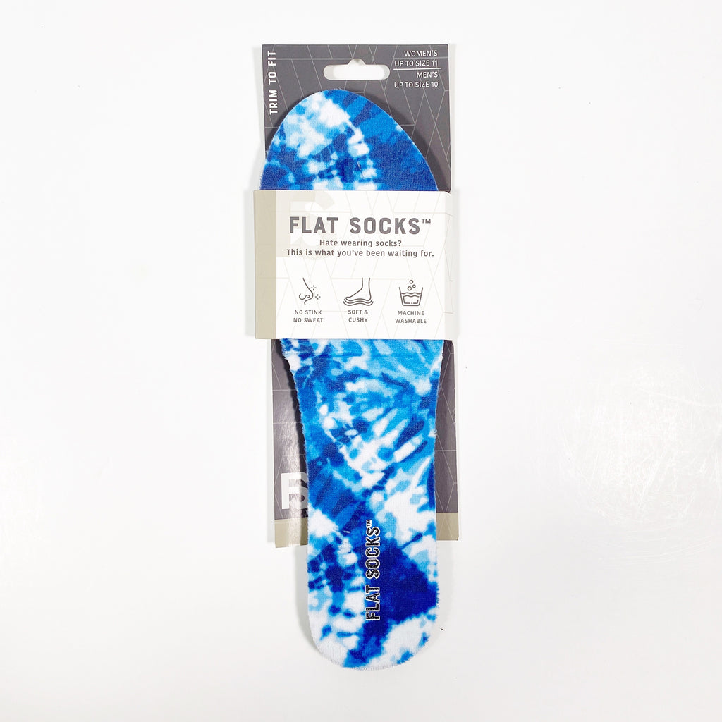 Terry Flat Socks - Blue Tie Dye - The Storehouse Flats