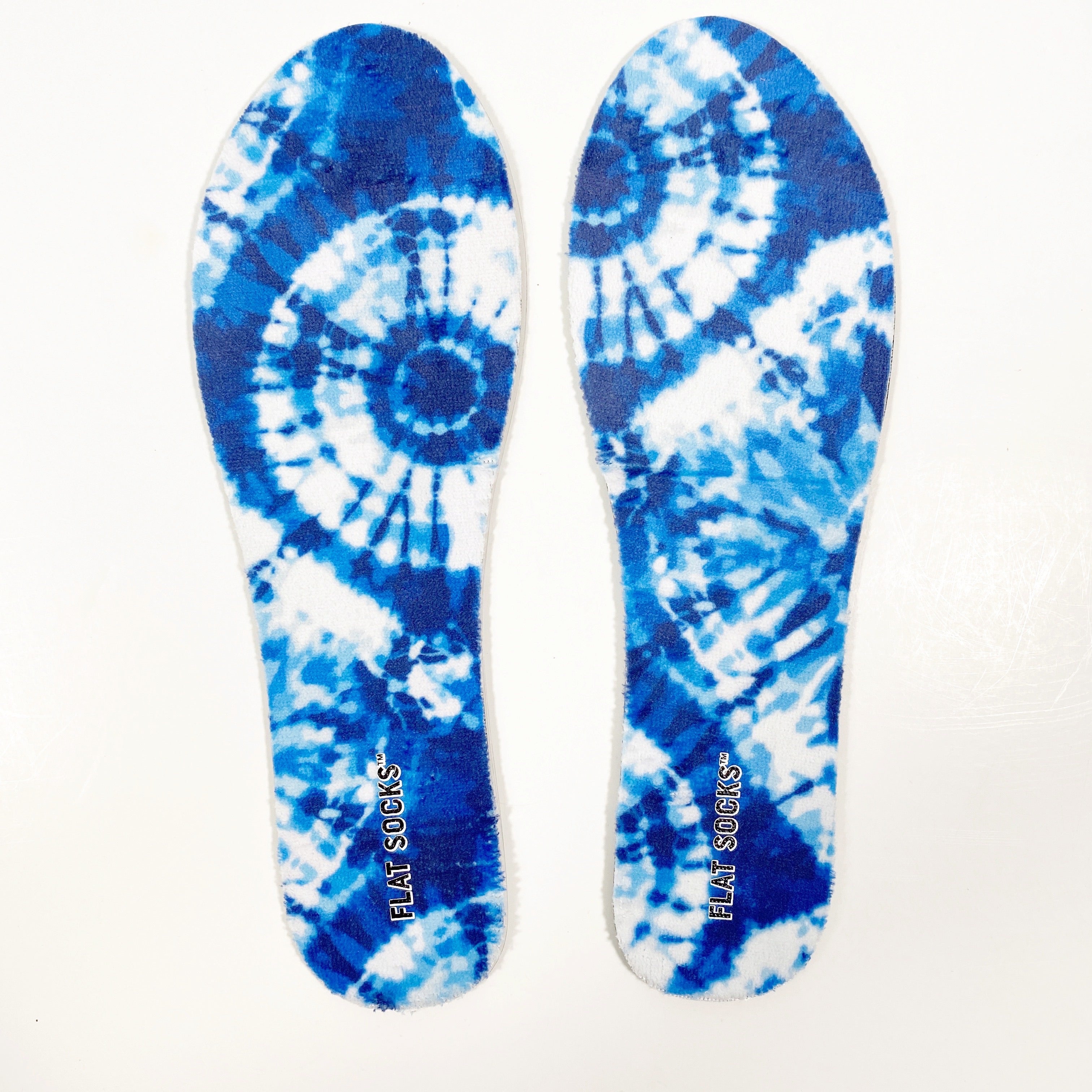 Terry Flat Socks - Blue Tie Dye - The Storehouse Flats