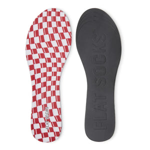 Terry Flat Socks - Red/White Check - The Storehouse Flats