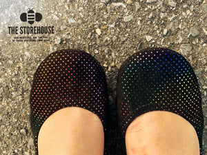 DISCO RAINBOW DOT (SUEDE)- In Stock, Ship Now - The Storehouse Flats