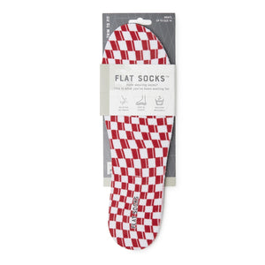 Terry Flat Socks - Red/White Check - The Storehouse Flats
