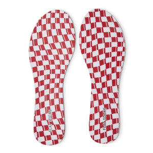 Terry Flat Socks - Red/White Check - The Storehouse Flats