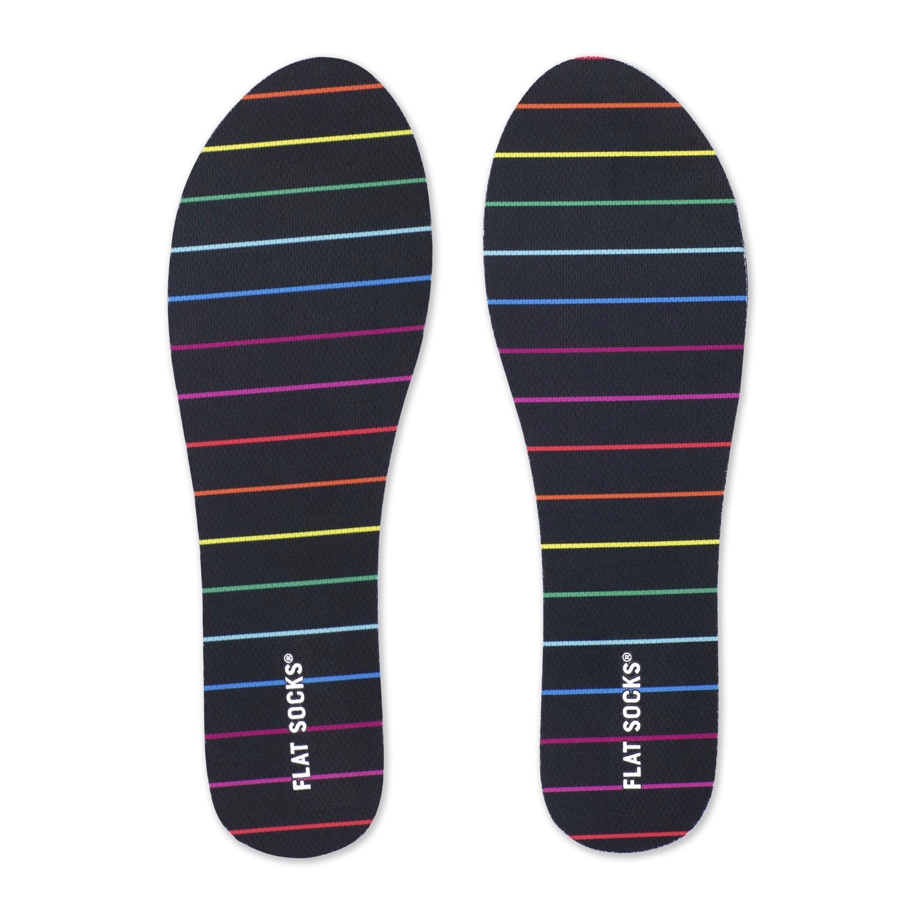 Mesh Flat Socks - Rainbow Pinstripe - The Storehouse Flats