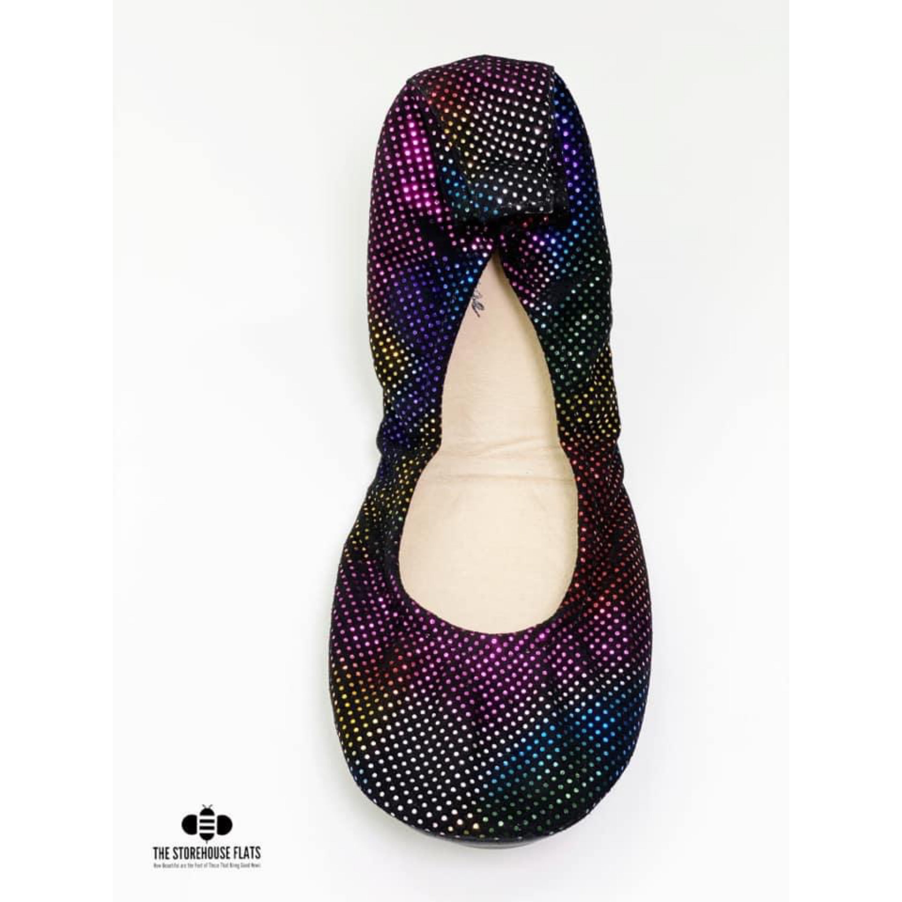 DISCO RAINBOW DOT (SUEDE)- In Stock, Ship Now - The Storehouse Flats