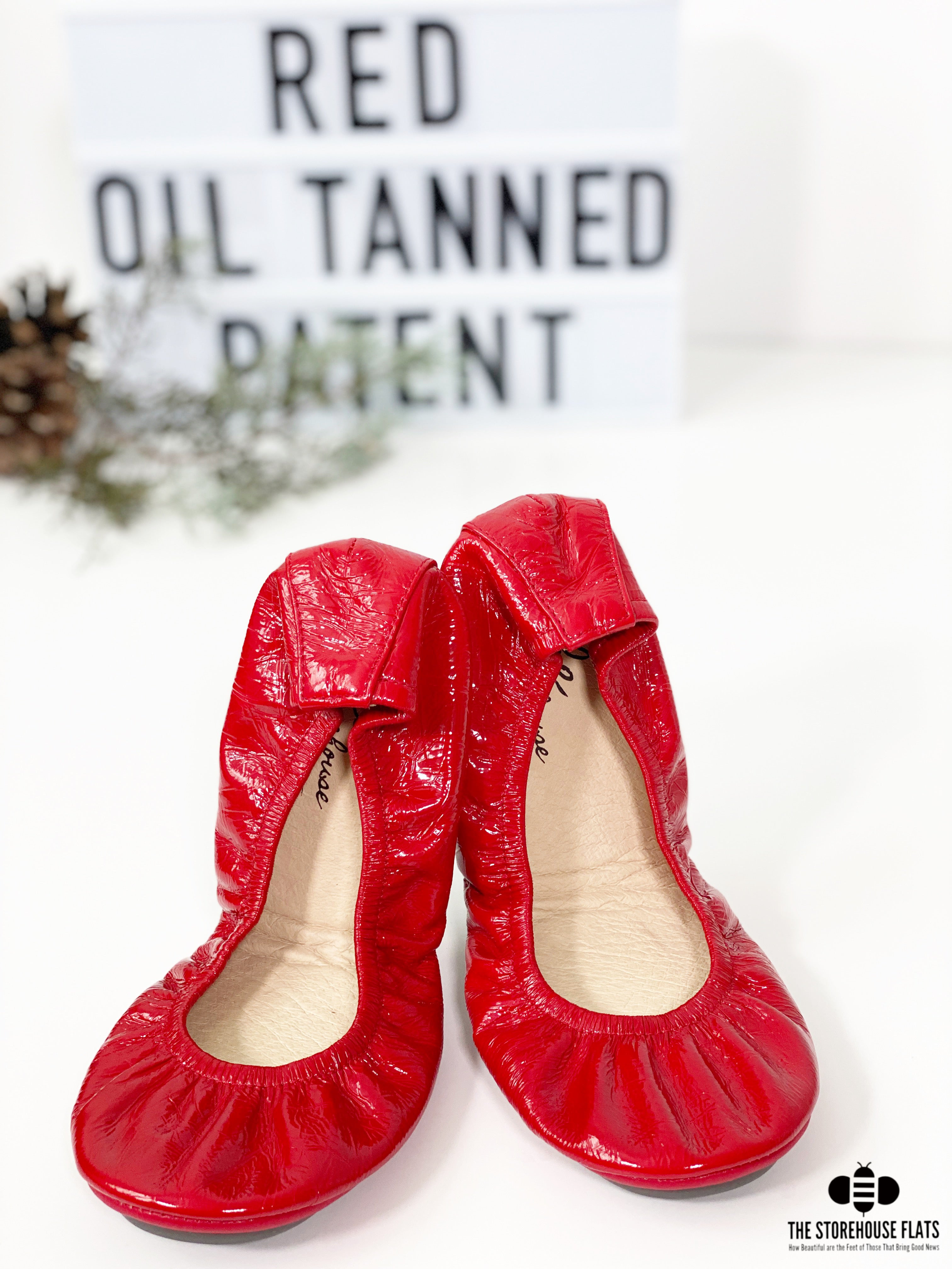 Christmas Red Patent Oil Tanned | IN-STOCK - The Storehouse Flats