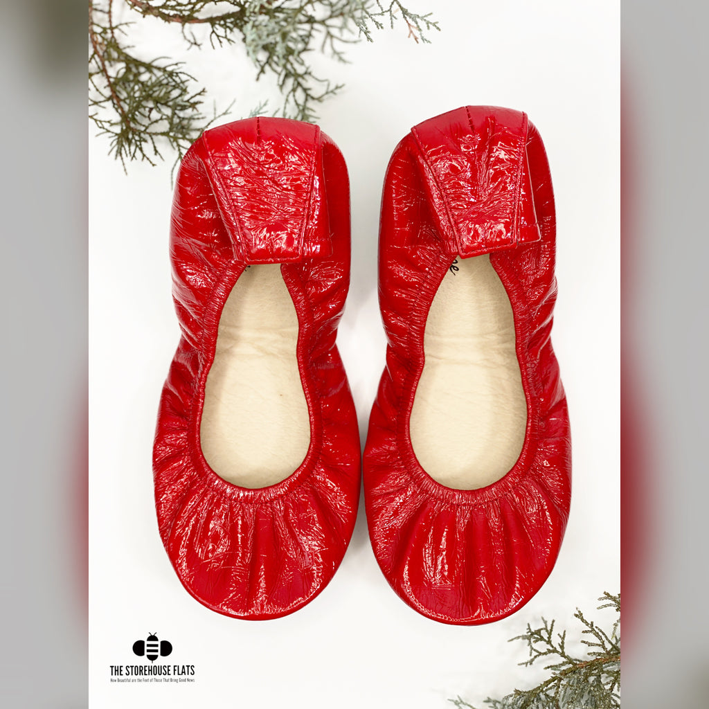 Christmas Red Patent Oil Tanned | IN-STOCK - The Storehouse Flats