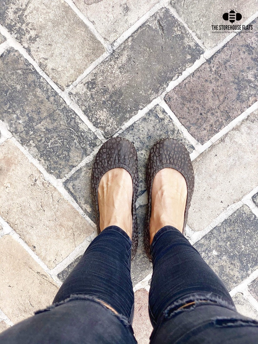 MOCHA RAISED SUEDE | IN STOCK - The Storehouse Flats